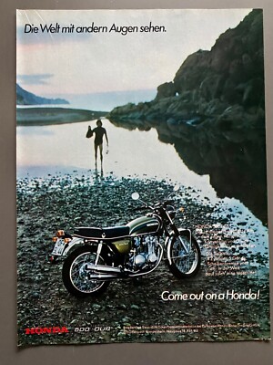 Honda 500 Four Motorrad Oldtimer Original 1973 Vintage Advert Werbung Reklame