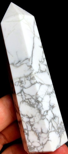 110g Howlite White Turquoise Point /Crystal Tower/Obelisk /Crystal Wand k975 - Picture 7 of 7