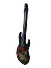 28" Pirate Skull and Crossbones Wooden Guitar Indonesian Crafted Nautical Décor