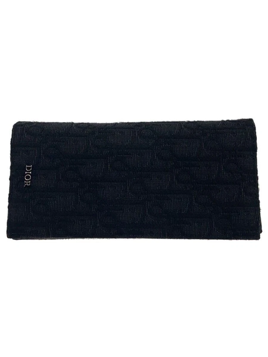 Christian Dior Portefeuille Long Vertical Trotter Toile Noir Motif Complet Homme Occasion