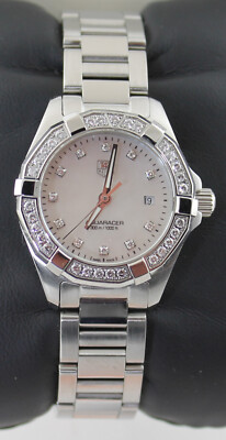 WAY1414.BA0920 Tag Heuer AQUARACER Swiss Quartz DIAMOND Ladies Pearl Watch