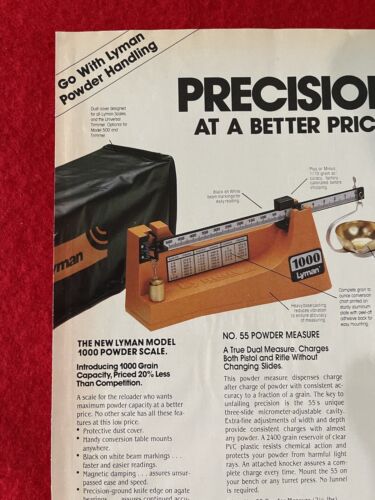 Vintage 1983 Lyman Model 1000 Powder Scale Print Ad - Picture 4 of 7