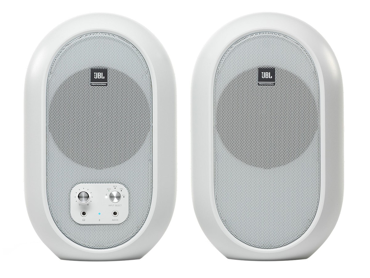 Pair JBL 104 Powered Studio Monitors w/Bluetooth+Headphones+Mic+