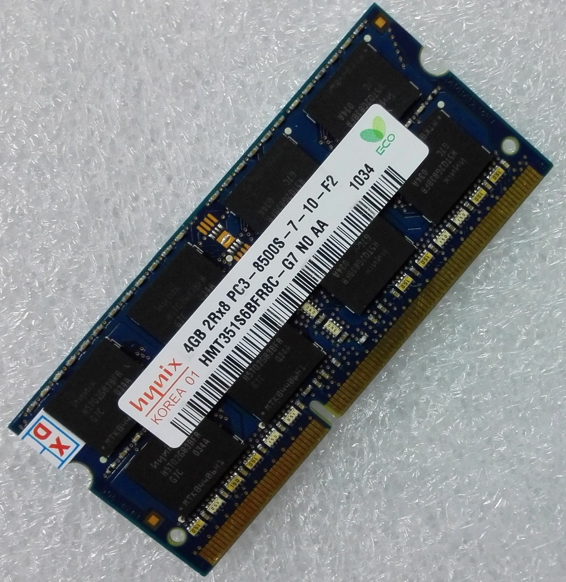 Hynix 4GB DDR3 1066 Laptop SODIMM RAM hyundai 2Rx8 PC3-8500S