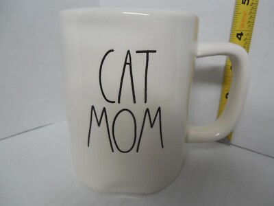 Rae Dunn Artisan Collection By Magenta ''CAT MOM'' White Ceramic Mug Cup