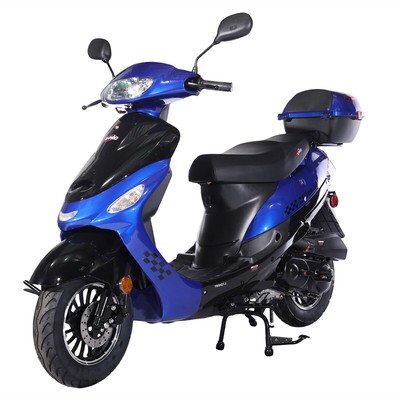 X-PRO Milos 50cc Moped Scooter with 10'' Aluminum Wheels, Electric/Kick Start