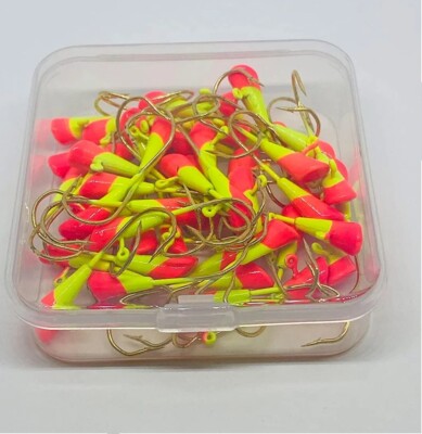 50 NEW Fresh Painted Shad Dart Jigheads 1/16 oz Fishing Hooks Lures Bait Tackles