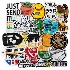 30Pcs Funny Sayings and Prank Meme Embroidery Patches DIY Motif Iron On Or Se...