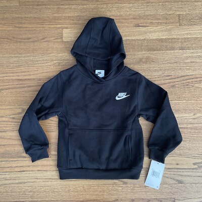 nike junior club overhead hoodie black