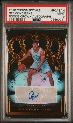 2020 Desmond Bane Panini Crown Royale Rookie Autograph RC /99 Memphis PSA 9