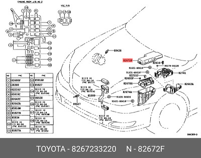 Original OE Abdeckung, Abzweigblock, 8267233220 für Toyota 82672-33220