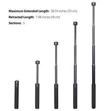Extension Pole Extended to 28.7" Stick for Feiyu Pocket, DJI Osmo, 360 ONE Cam