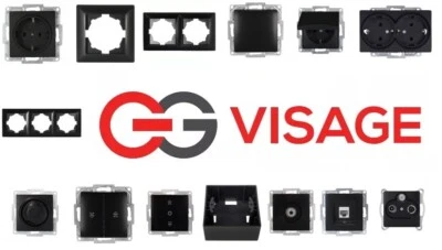 Gunsan Visage Steckdose Schalter Wechselschalter Taster SAT CAT Rahmen schwarz