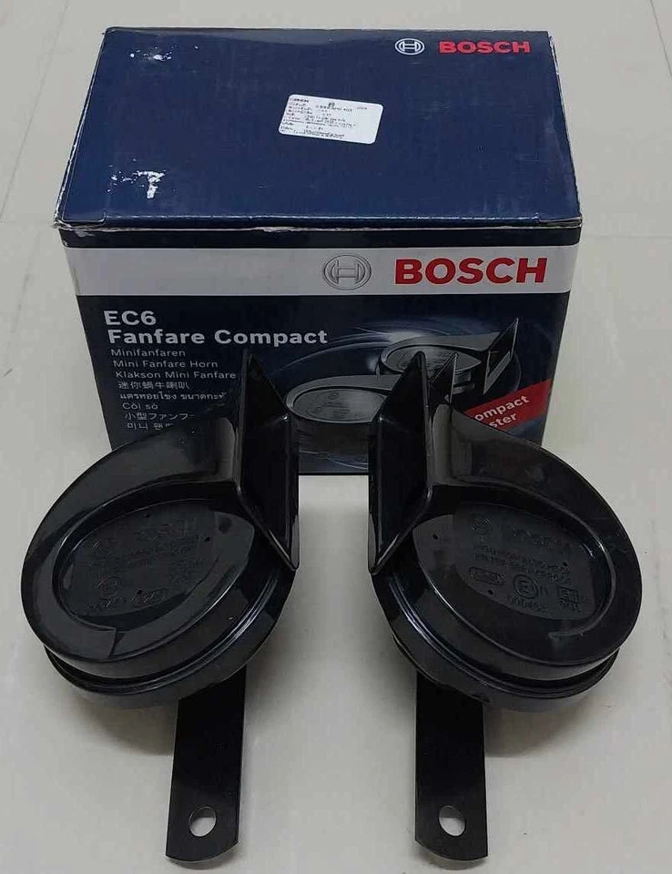 NEW BOSCH Evolution 12V 400/510HZ 105-118dB Fanfare Car Horn Compact EC6 BLACK - Image 4 of 4