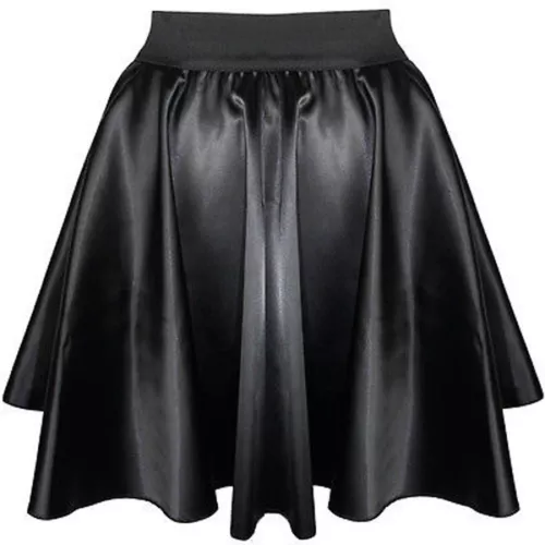 Black Mini Skirt Women Girl Short Mini Dress Pleated Retro Elastic Waist Hot