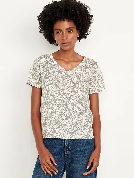 Top Old Navy Noir à Fleurs, Taille XXL – Tunique Babydoll Avec Lacets