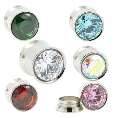 Hohler Kristall-Tunnel-Ohrstecker Für Piercing Expander Punk-Schmuck Us - Foto 8