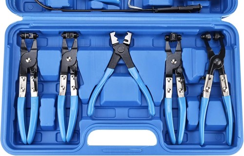 9Pcs Flexible Hose Clamp Pliers Set Long Reach Wire Remover Tool for Fuel Hoses - Foto 7 di 10