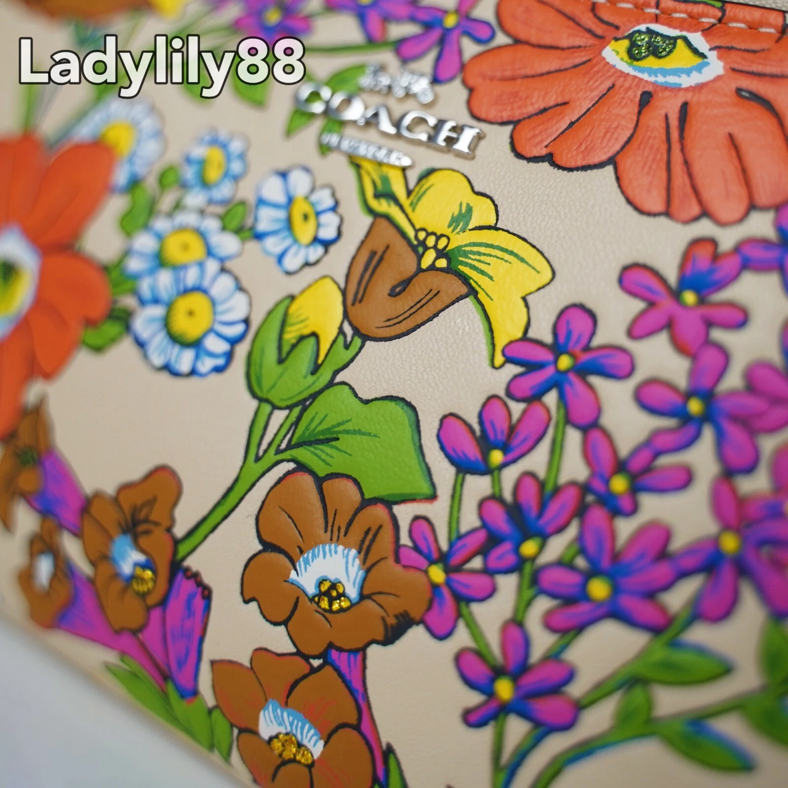 Coach CR365 Nolita 19 nuovo con etichette con stampa floreale pelle liscia $238