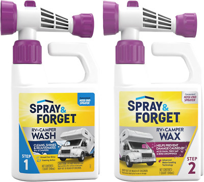 Spray & Forget RV & Camper Wash and Wax Combo, Includes RV & Camper Wash 1 Quart