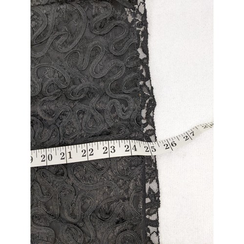 Ann Taylor 10 Black Lace/Silk Piping Knee Length with Back Zipper Dress 24i - Picture 8 of 12