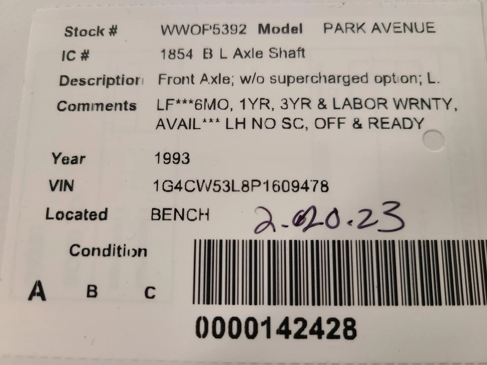 Б/у передний левый приводной вал оси подходит: 1993 Buick Park avenue передняя ось без супа - Изображение 4 из 4