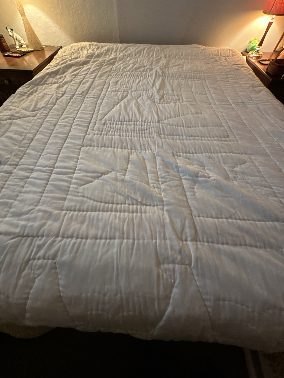 Vintage Feed Sack Hand Stitched Beautiful Light House Sailboat Quilt 87x83