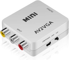 RCA AV S-Video to VGA Converter Mini Adapter 1080P with 3.5mm Audio for TV to PC