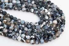 6MM Natural Agate Beads Cracked Pattern Gemstone Faceted Round Beads Wholesale