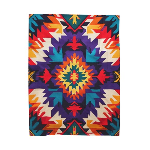 Vibrant Aztec Plush Blanket, Cozy Throw for Home, Gift for Her, - Picture 10 of 13