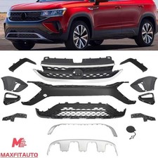 For 2022 2023 2024 Volkswagen Taos Front Bumper Cover W/ Grille Fog Light Cover