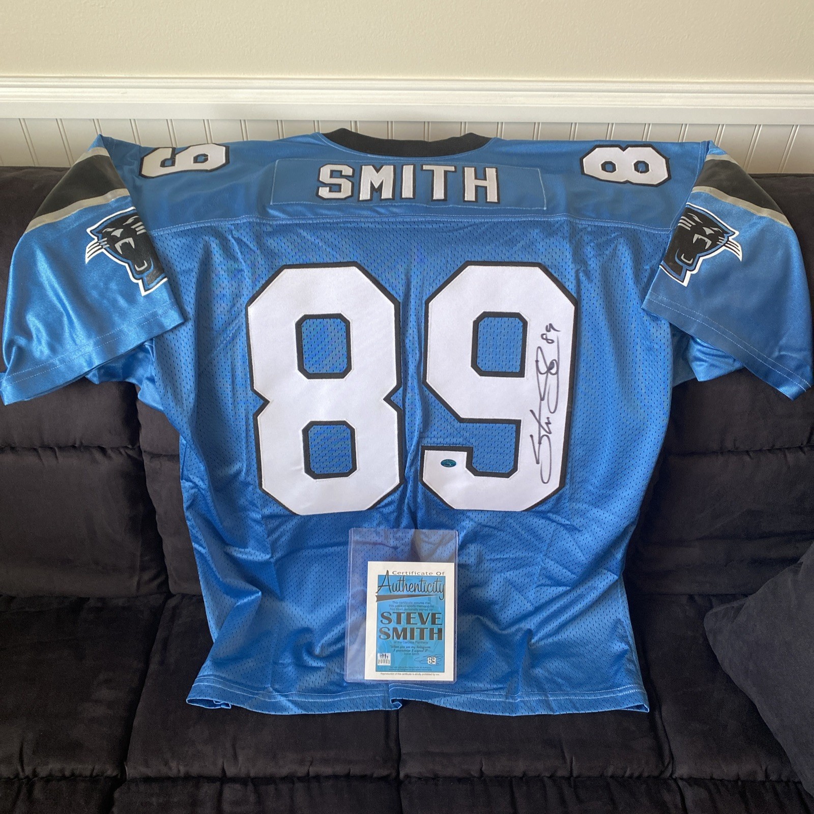 Steve Smith Sr Signed Custom Carolina Panthers Jersey - Smith/COA