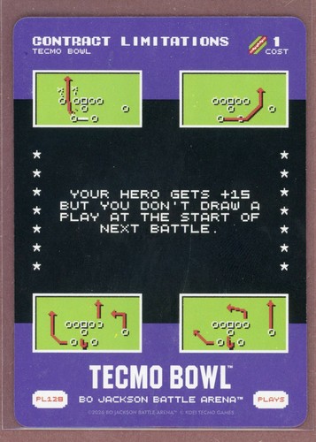 2026 Bo Jackson Battle Arena Tecmo Bowl Plays #128 Contract Limitations