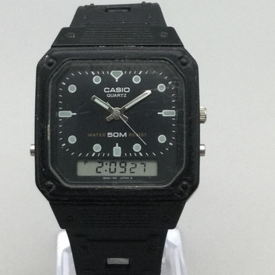 Vintage Casio Axel Foley Watch Men 33mm Analog Digital 305 AQ-30W