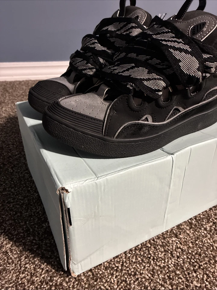 Black Grey Lanvins Size 7y Lightly Used Good Condition With Box No Dust Bag - Image 4 of 4