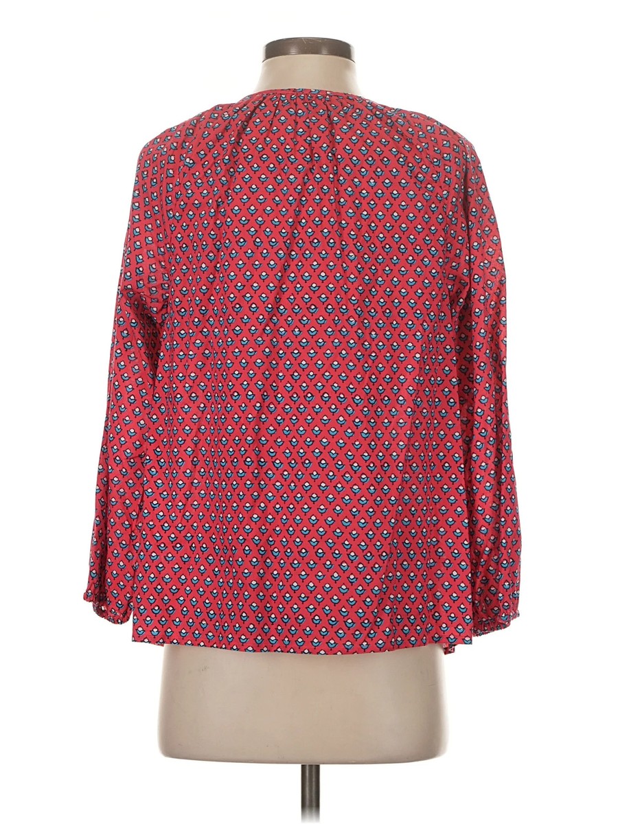 J.Crew Factory Store Women Red 3/4 Sleeve Blouse XS View 2