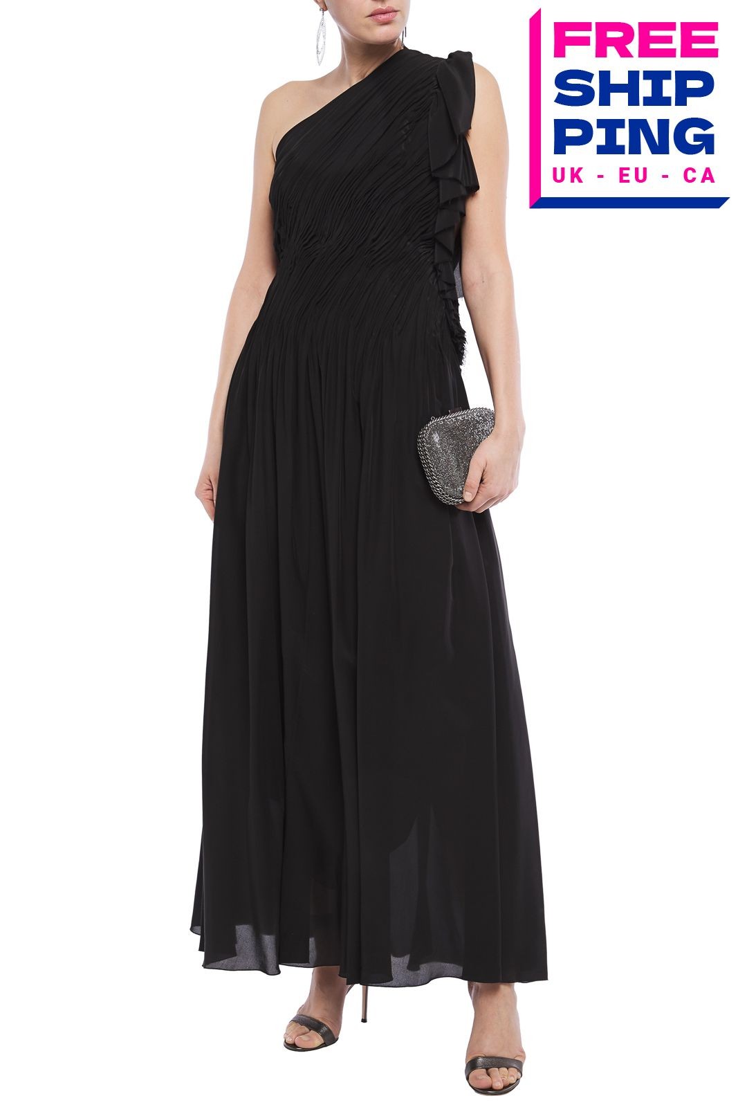RRP€5068 LANVIN Gown FR36 US4 UK8 S Silk Blend Pleated Ruffled Made in France