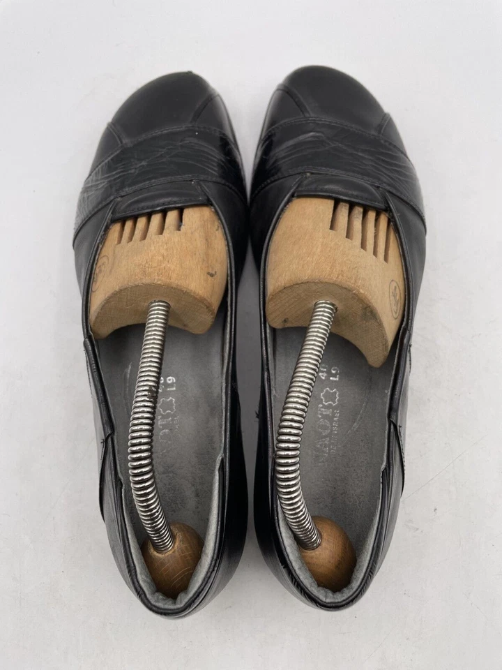 Mocasines sin cordones Noat para mujer talla 9 zapatos clásicos informales de cuero negro Foto 4 de 4