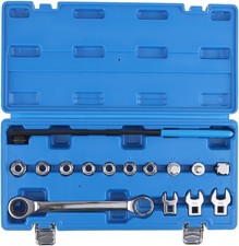 15pcs Serpentine Belt Tool Kit W Ratcheting Wrench Sockets Extension Bar