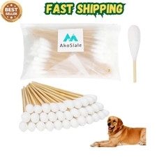 AkoSlale Large Q Tips Dog Ears, 100pcs, 7-Inch Bamboo Cotton Swabs,Extra Long
