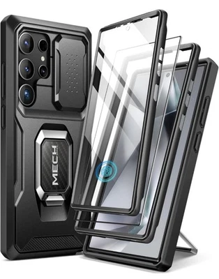 TONGATE Samsung Galaxy S24 Case Slide Camera Cover & Ring Kickstand