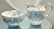 Vintage Demitasse Fine Bone China Cream & Sugar Bowl Staffordshire, England