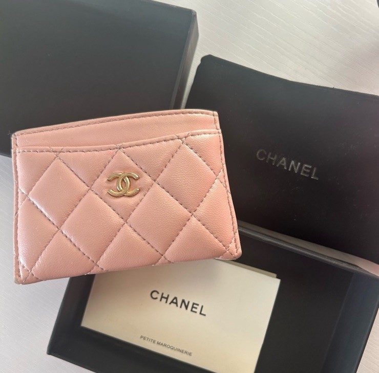 Authentic CHANEL Caviar Quilted Leather Cardholder Light Pink-image