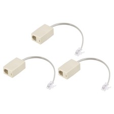 3 x Phone Jack Splitter 6P4C Male to Female Way Socket Adapter Extension Cord