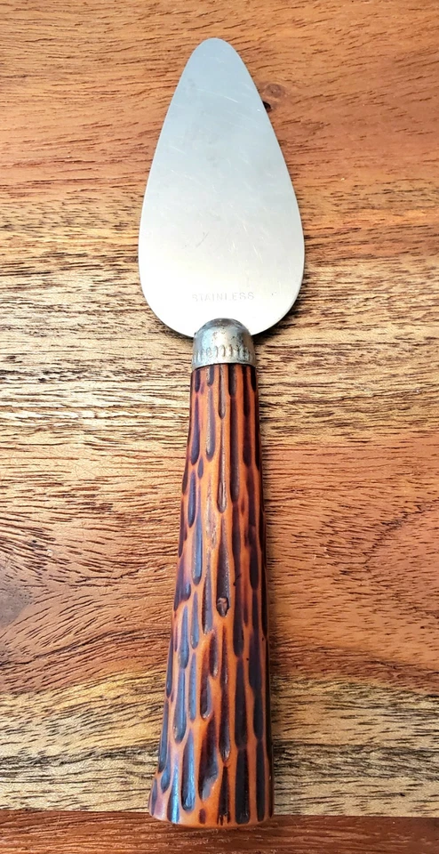 Vtg 6 Pc Kitchen Utensil Set Faux Stag Horn Bakelite Handles Ladle Spoon Spatula - Image 4 of 4