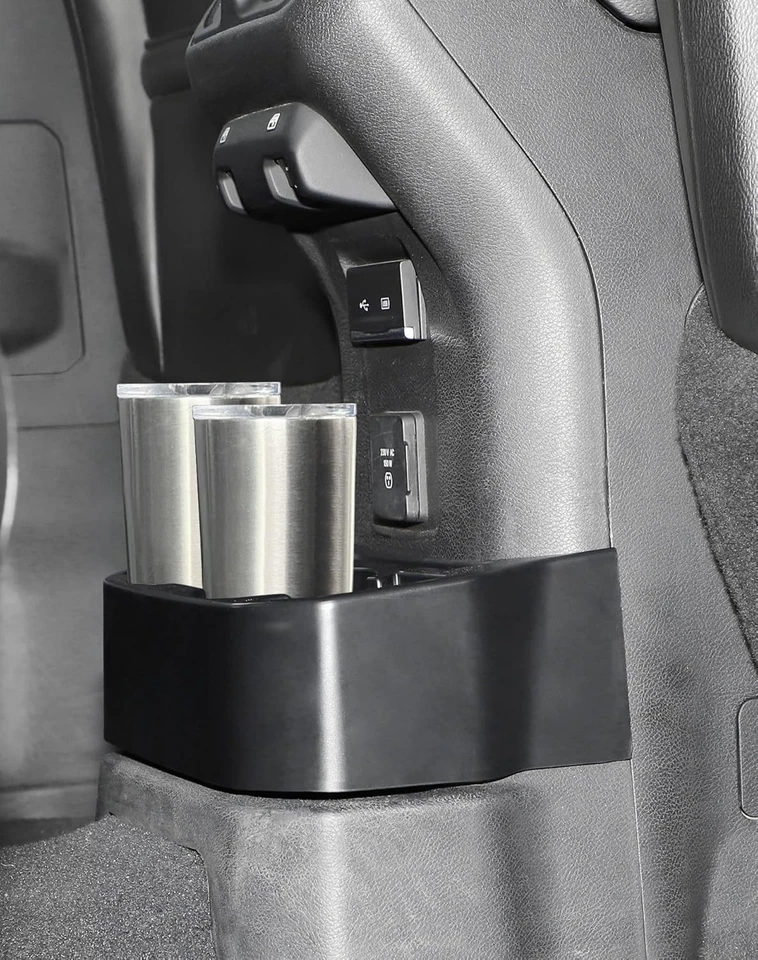 Organizador de caja de almacenamiento montado en el piso portavasos trasero para Jeep Wrangler JL 2018+ Foto 2 de 4