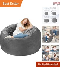 3FT Bean Bag Chair Memory Foam Filled Dutch Velvet Cover Soft Sofa Lounge