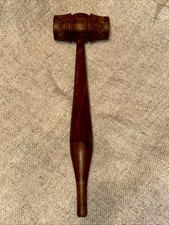 Vintage Decorative Wooden Mallet Hand Turned Carved Barrel Form Gavel