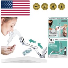 1080 Rotating Faucet Extender Double Extension - Swivel Long Arm Robotic Fauc...
