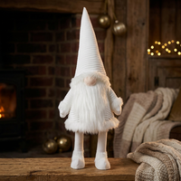 Xl Wichtel 65Cm (90Cm) Nase Leuchtet Gnom Wackelt Dekofigur Led Weihnachten Weiß